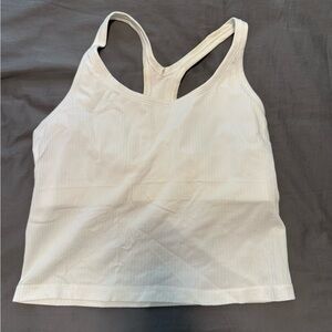 lululemon athletica White Ribbed Racerback Tank Crop